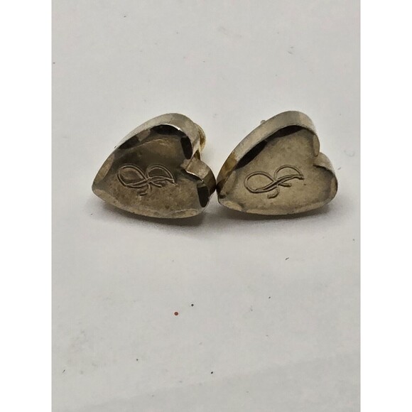 Goldtone Heart Pierced Earrings with "J" Engraved - Picture 1 of 3